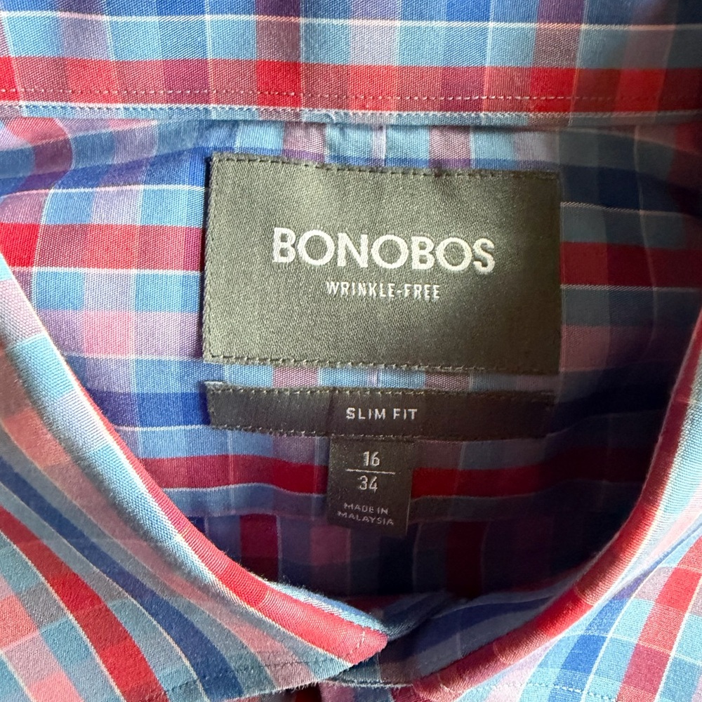 Bonobos Men's Dress Shirts, lot of 2. 16 neck. 34 arm. Slim fit. - Picture 2 of 3